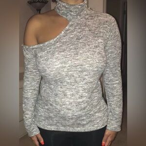 Woman's Embellished Cut Out Shoulder Blouse